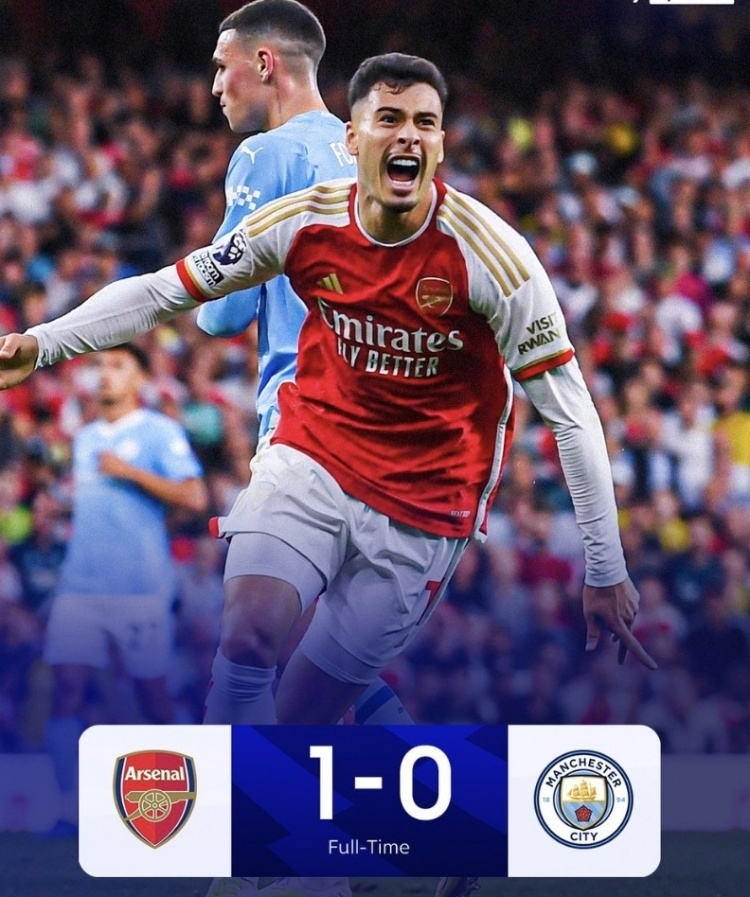 曼城客场惨败，阿森纳凭借进球差劲领先的简单介绍